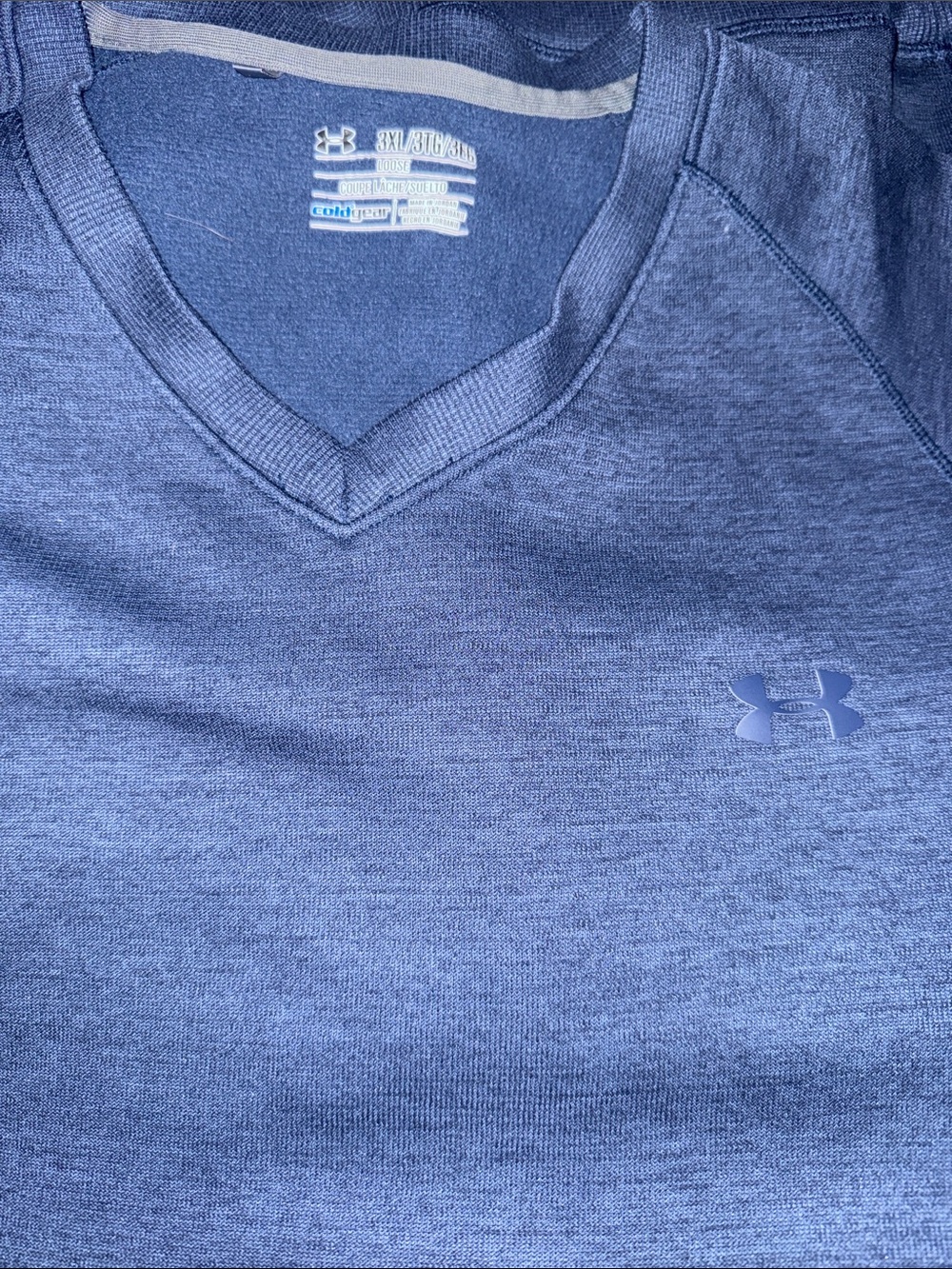 Under Armour Heather Navy V-Neck Performance cold gear 3XL